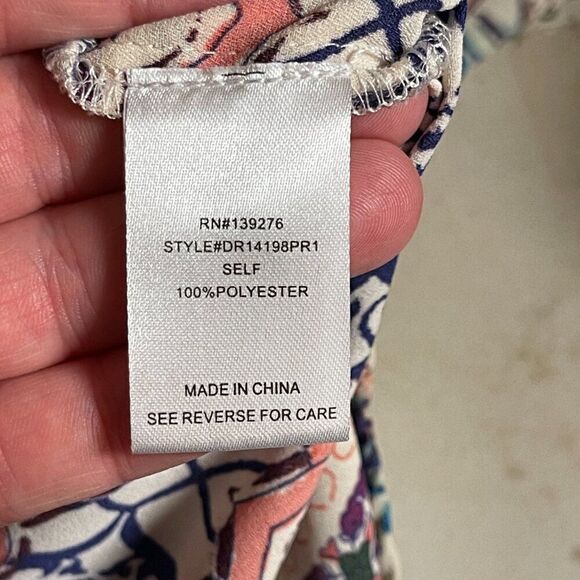 DR2 Paisley Hi Lo Split Neck Peasant Boho Blouse XL - Picture 11 of 13